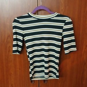 Women's Stradavarious 1/2 Sleeve Striped Shirt Size Small